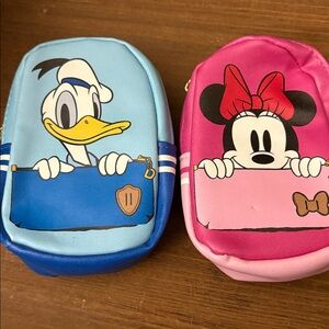 Disney Minnie & Donald Small Backpack Keychain Disney Pink & Blue T2